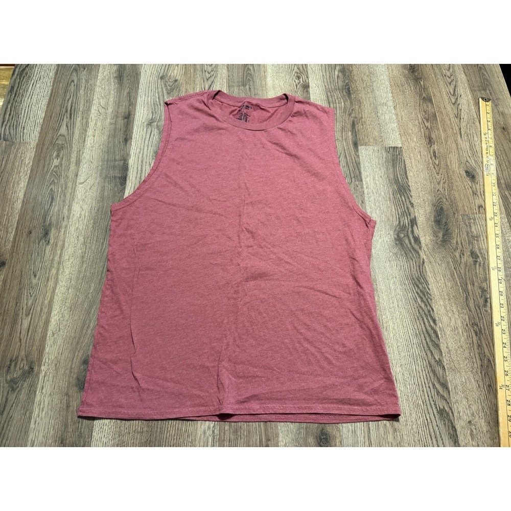 Arizona Jean Co Muscle Tank Mens XL Maroon Adult Sleeveless Heathered Excellent